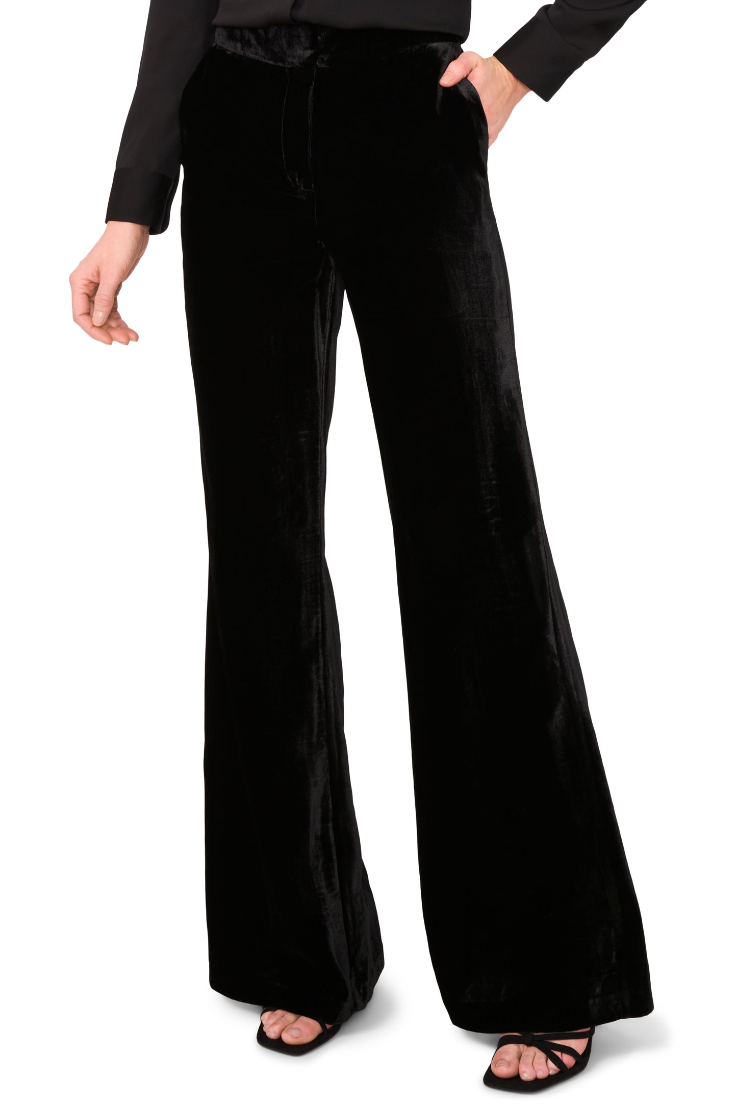 Ted baker solid velvet wide leg pant