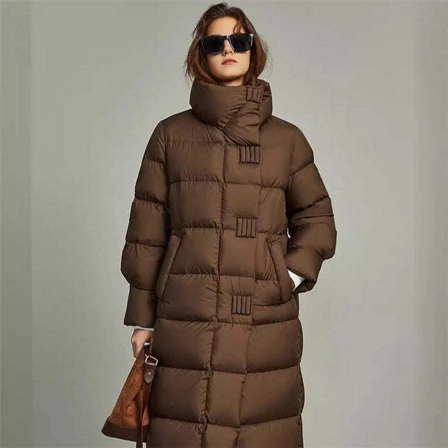 Thick Loose-Fit Mid-Length Down Cotton Coat
