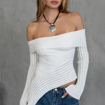 Ribbed Knit Long Sleeve Top