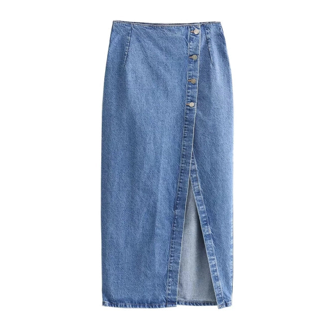 Ladies Denim Vest / Split Hem Skirt / Skirt Set