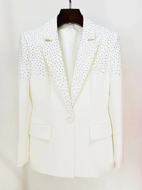 Elegant Diamond Blazer & Skirt Suit