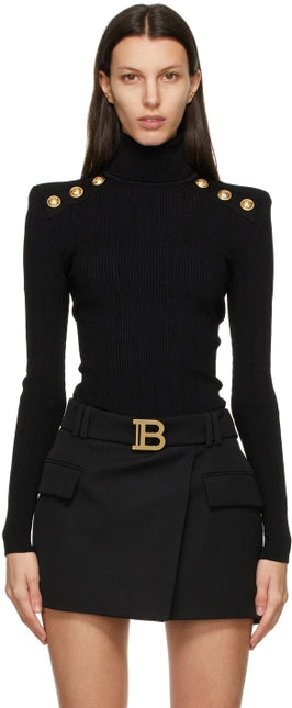 Black Knit Long Sleeve Turtleneck