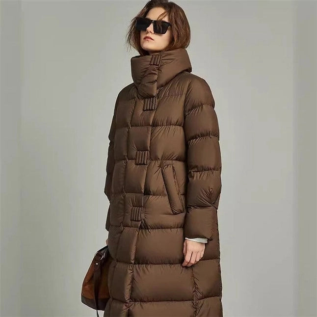 Thick Loose-Fit Mid-Length Down Cotton Coat