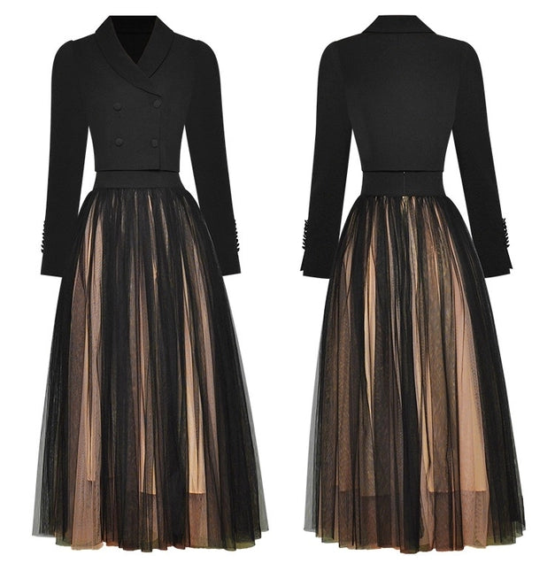 Women's Elegant Mesh Skirt Suit Set