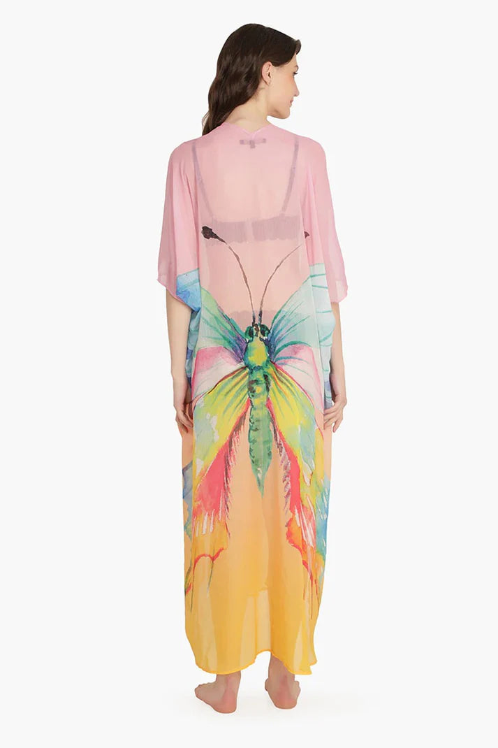 Rainbow Butterfly Chiffon Cover up