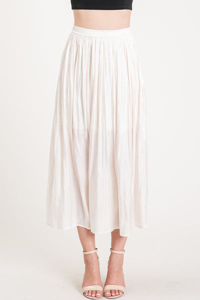 Crinckled Satin Skirt