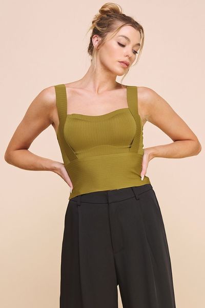 BANDAGE LASER CUT BRALETTE TANK