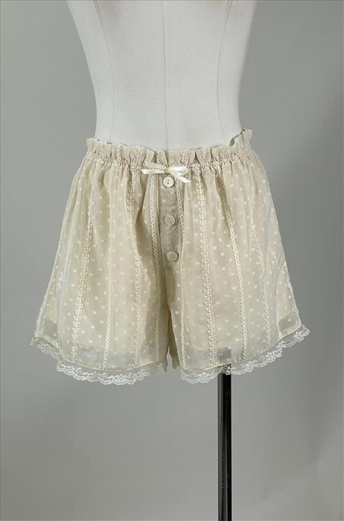 woven cream short