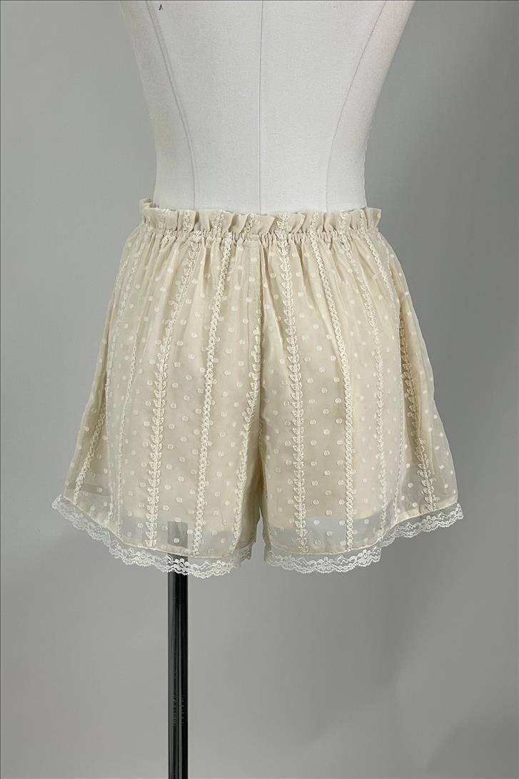 woven cream short