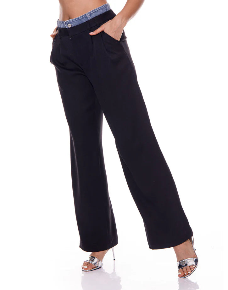 Black pant Denim detailed