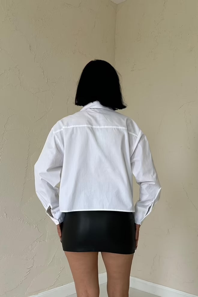Stone Embroidered Shirt - White