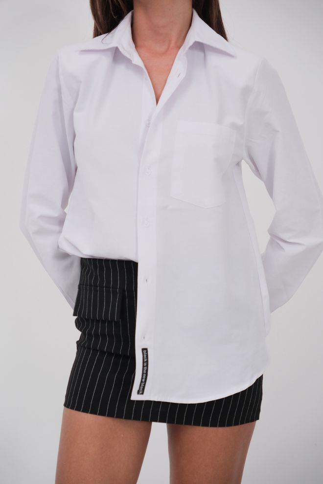 Padded Oversize Shirt - White