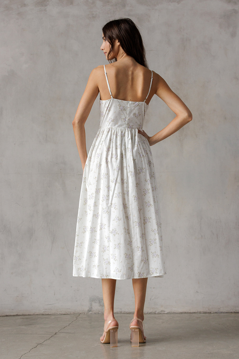 WHITE/LAVENDER FL Dress