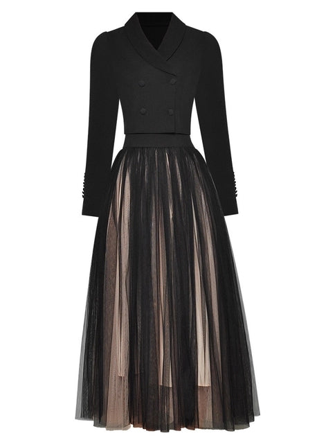 Women's Elegant Mesh Skirt Suit Set