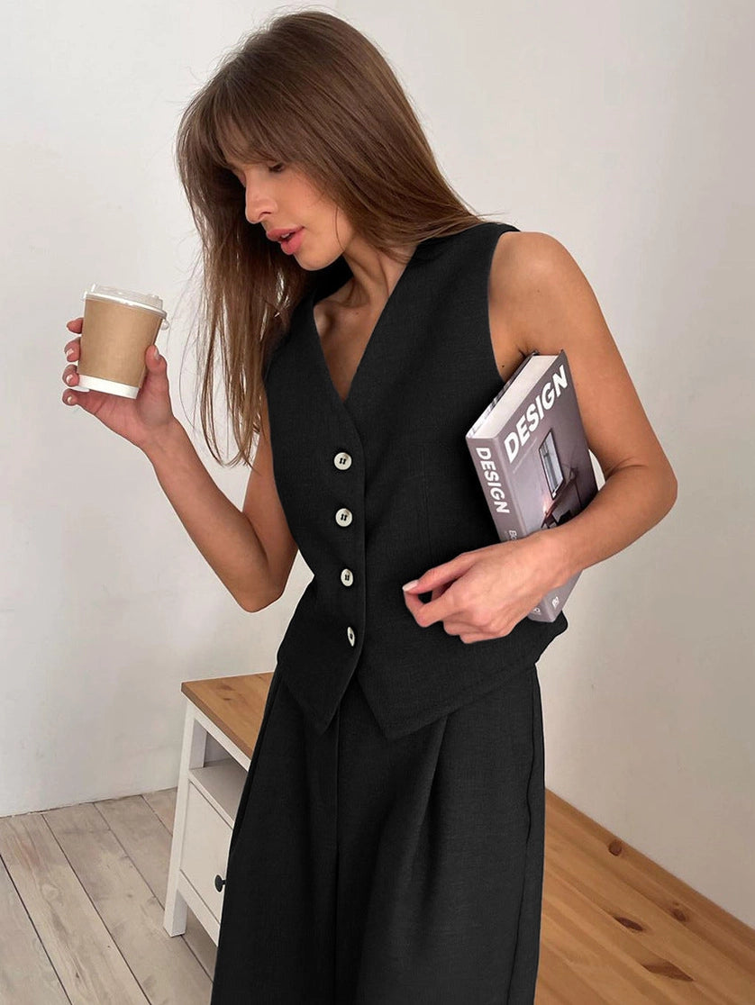 New Chic Vest Suit European Commute Style