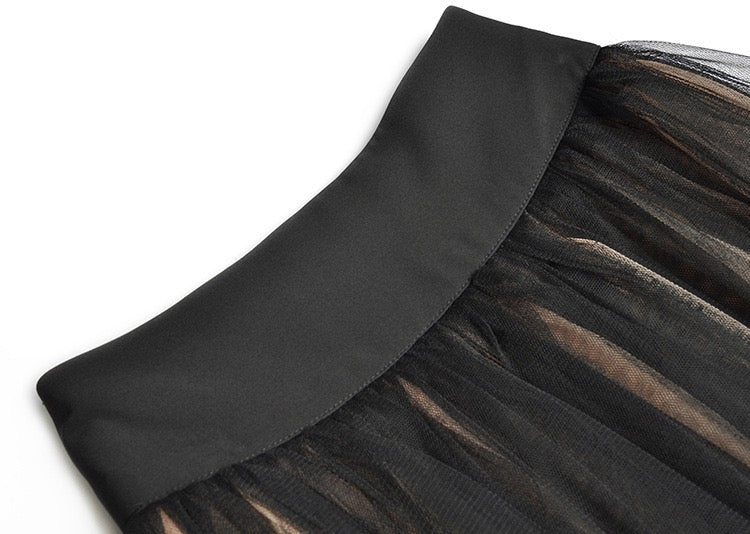 Women's Elegant Mesh Skirt Suit Set