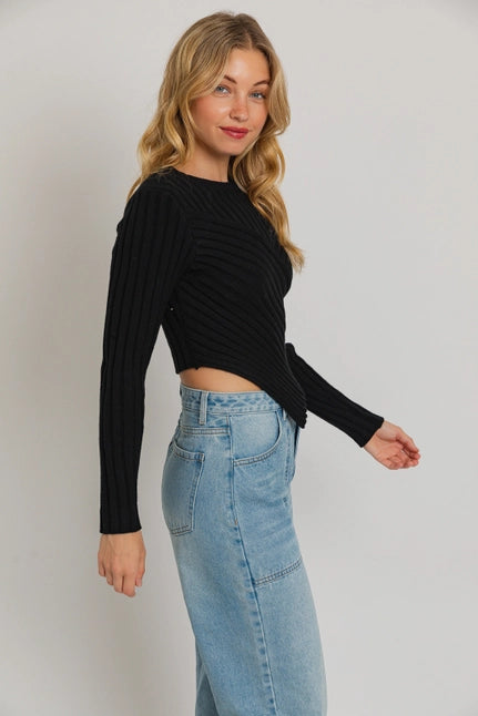 Asymmetrical Hem Sweater Top