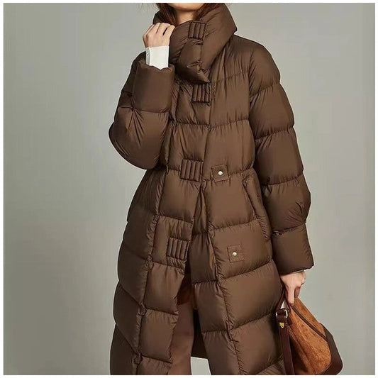 Thick Loose-Fit Mid-Length Down Cotton Coat