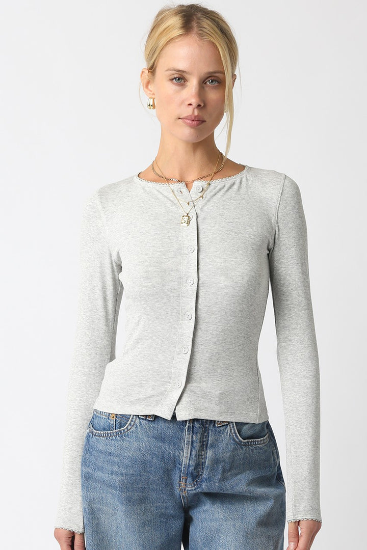 Grey Button Top