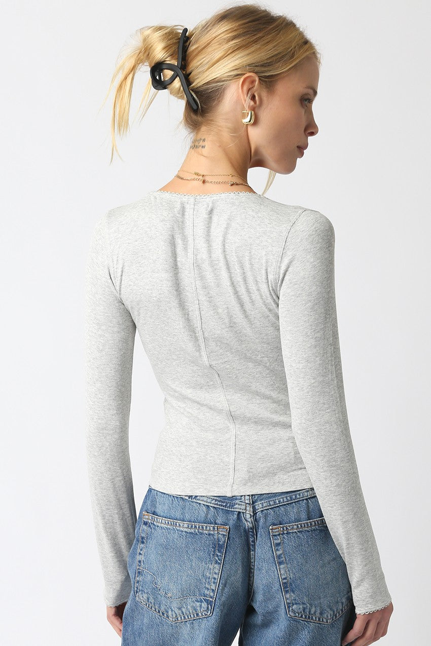Grey Button Top