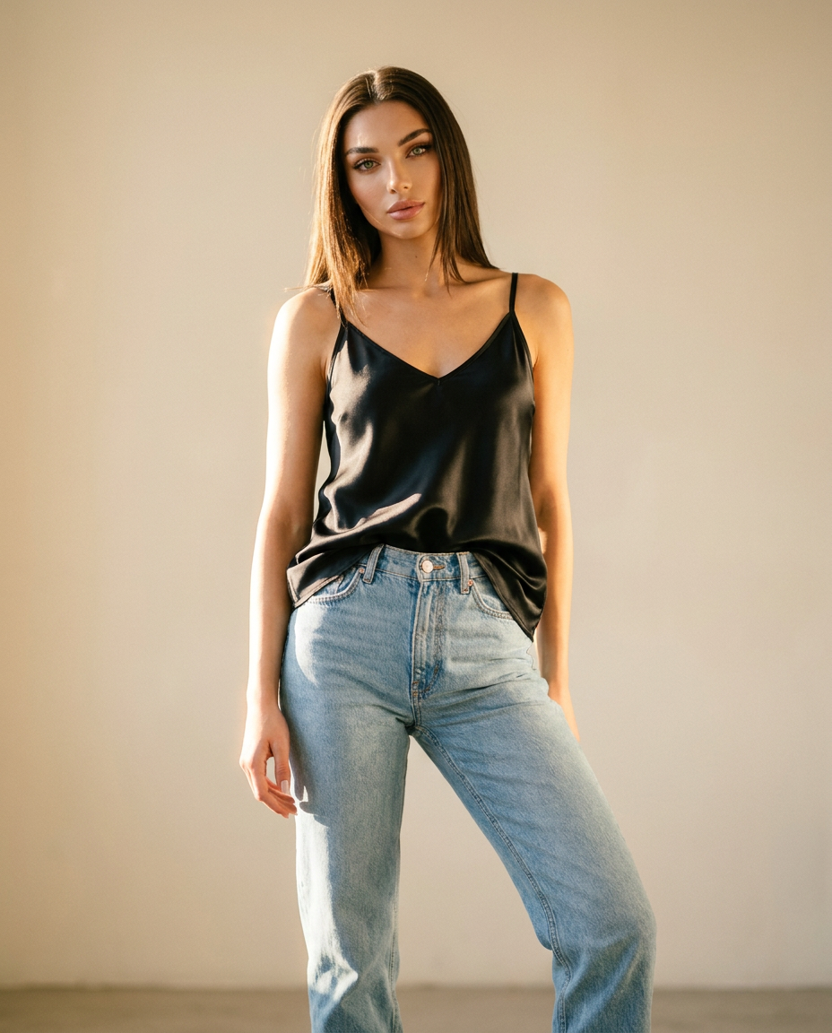 Black Silk Top