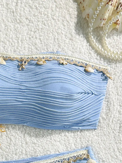 Shell-Embellished Bikini Set