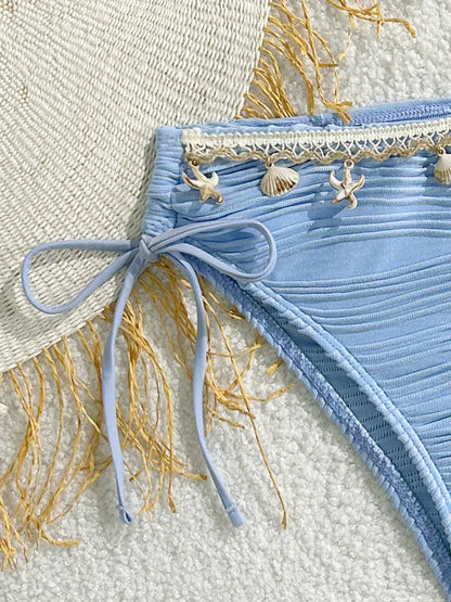 Shell-Embellished Bikini Set