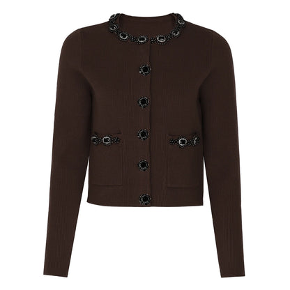 Elegant Knit Cardigan and Skirt Set