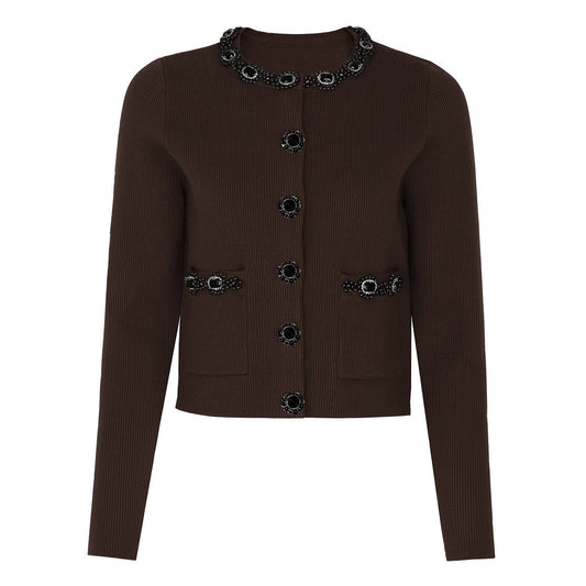 Elegant Knit Cardigan and Skirt Set