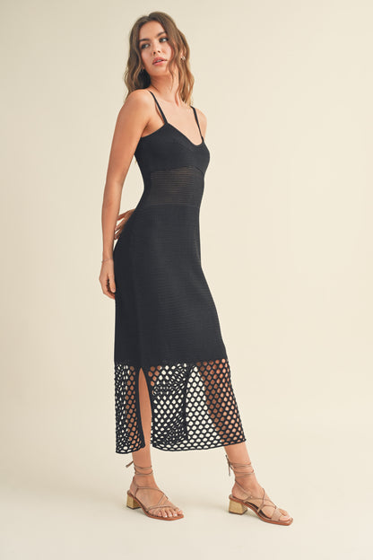 Net pattern on Bottom Knitted Dress
