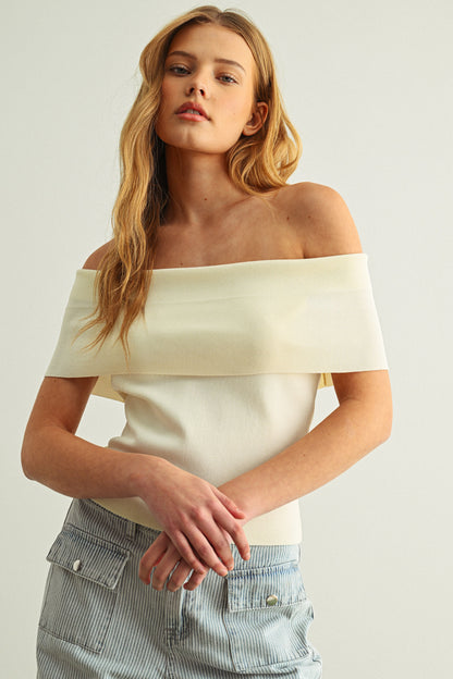 Misty Grey off shoulder top