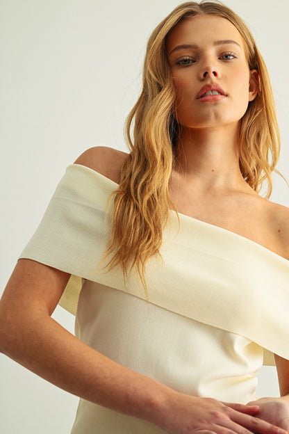 Misty Grey off shoulder top