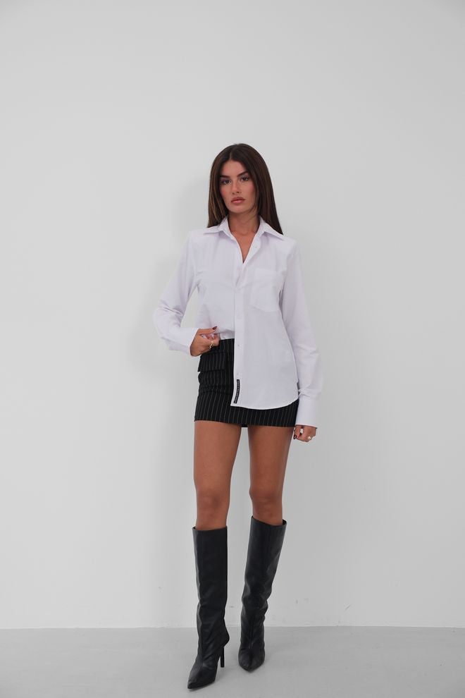 Padded Oversize Shirt - White