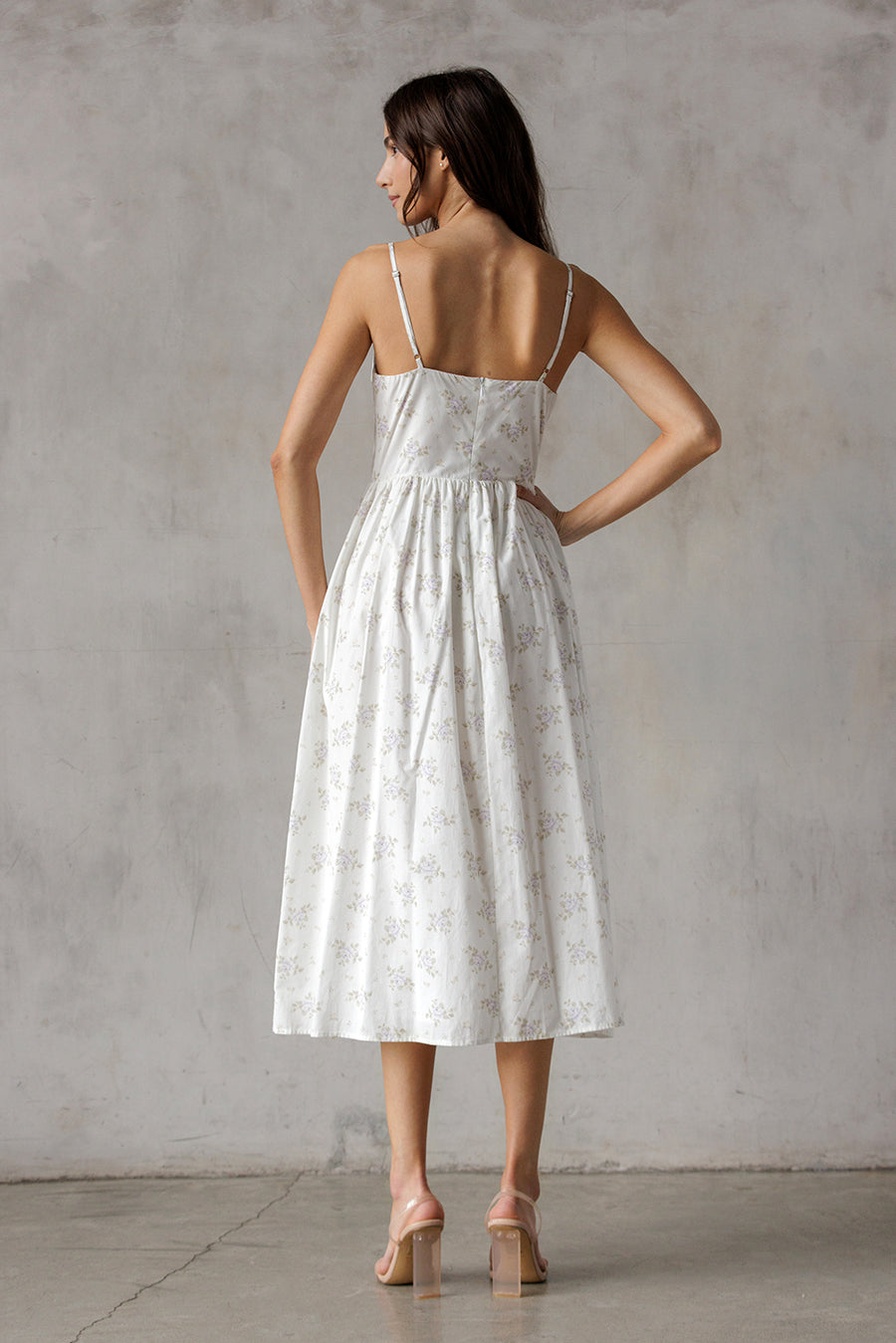 WHITE/LAVENDER FL Dress