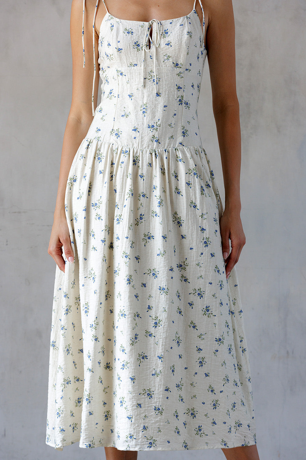 SAND/BLUE FL Dress