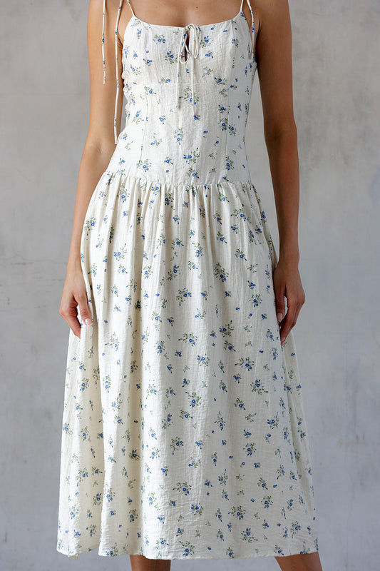 SAND/BLUE FL Dress