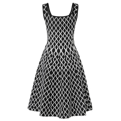 Square Neck Sleeveless Ribbed Midi Dress