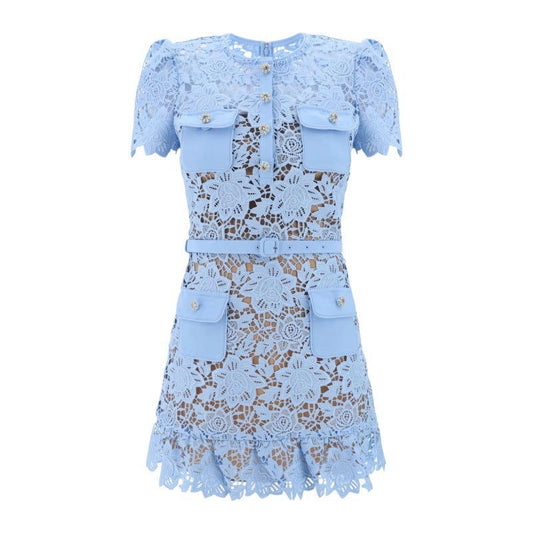 Blue Lace Mini Dress