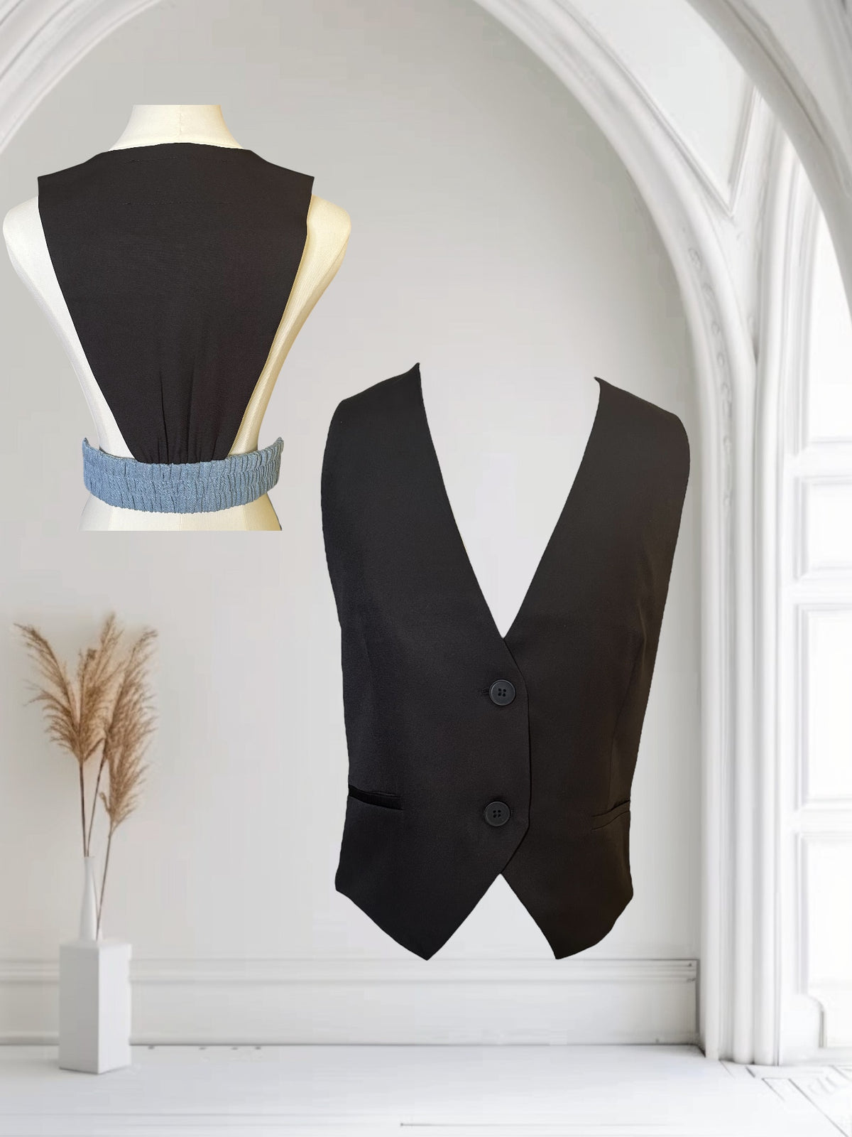Denim detailed Vest