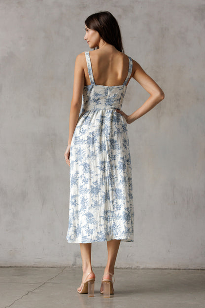 WHITE/ROYAL FL Dress