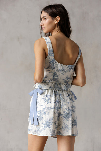 Ivory/Blue 2pc Set