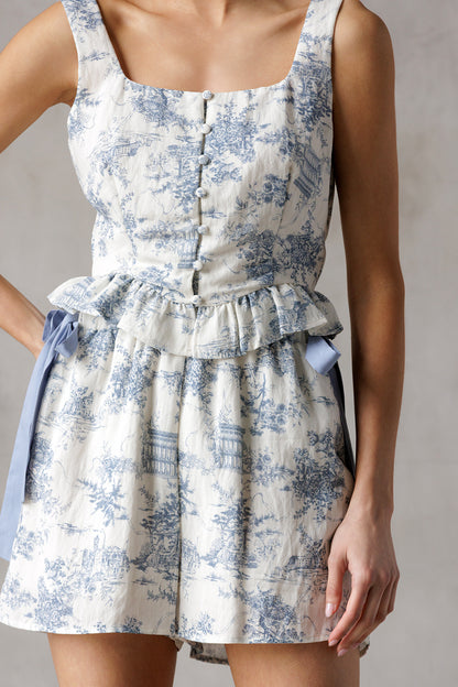 Ivory/Blue 2pc Set