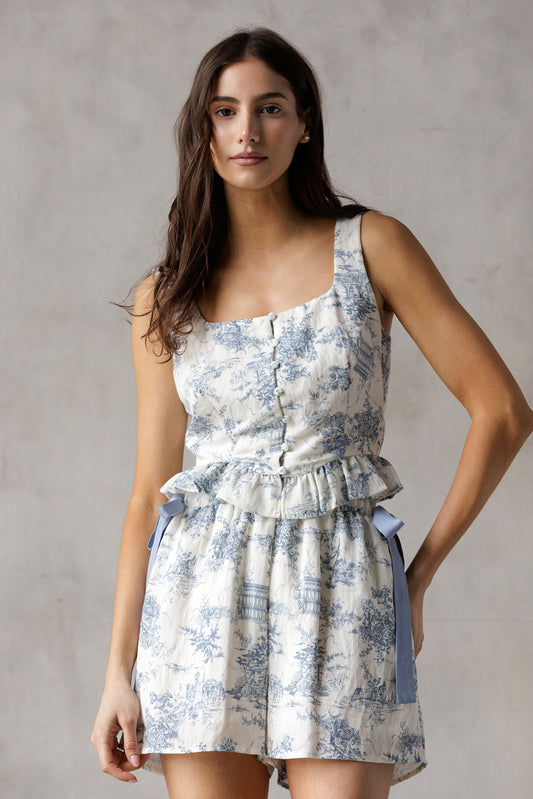 Ivory/Blue 2pc Set