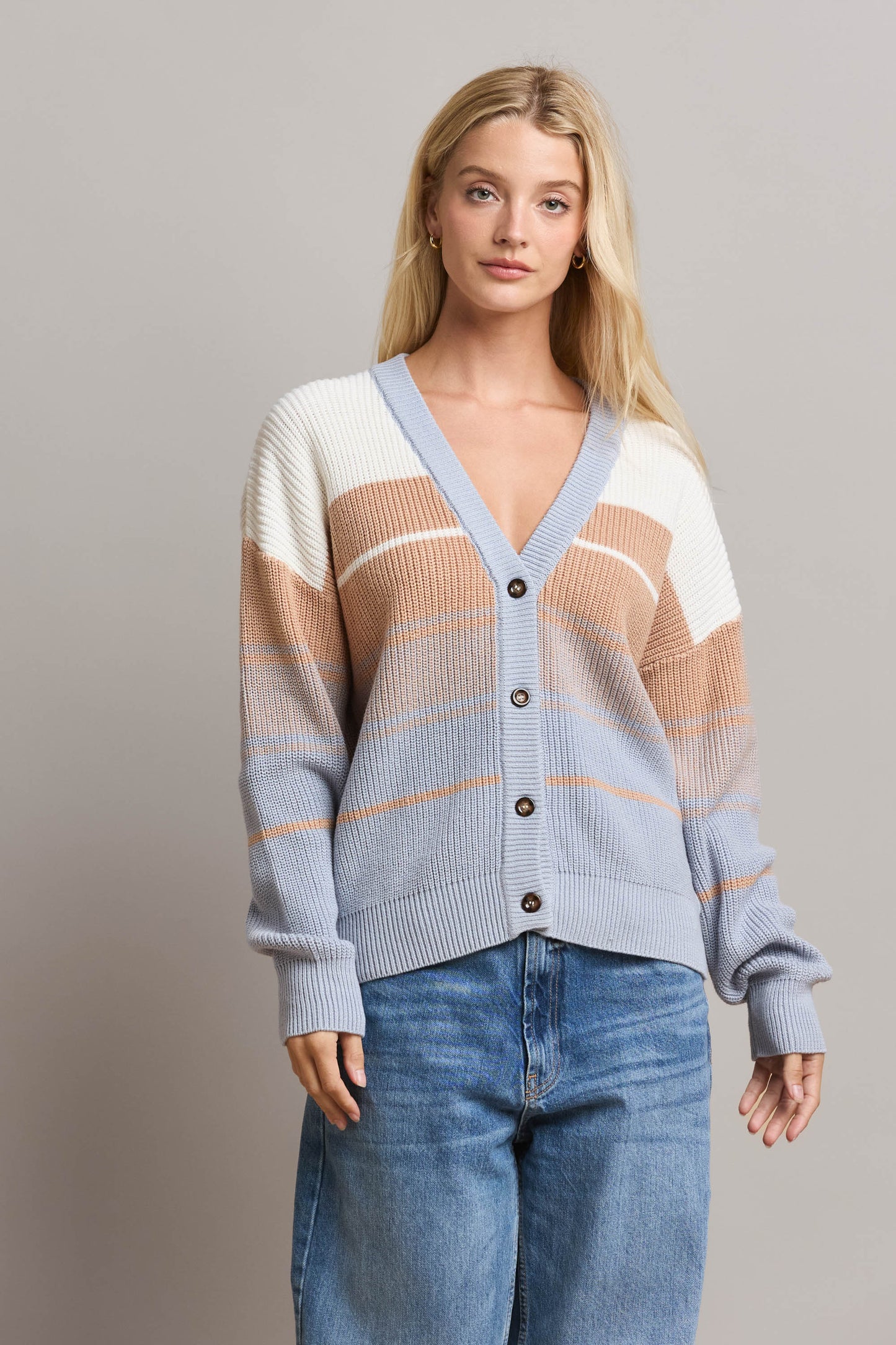 Ombre Stripe Sweater Cardigan