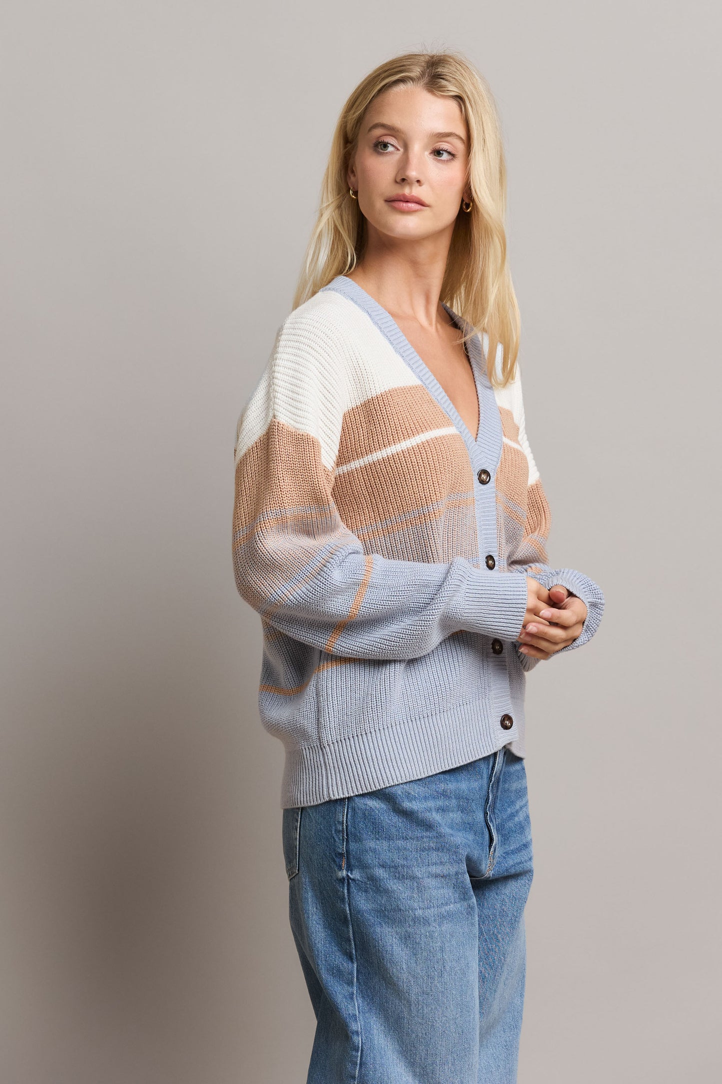 Ombre Stripe Sweater Cardigan