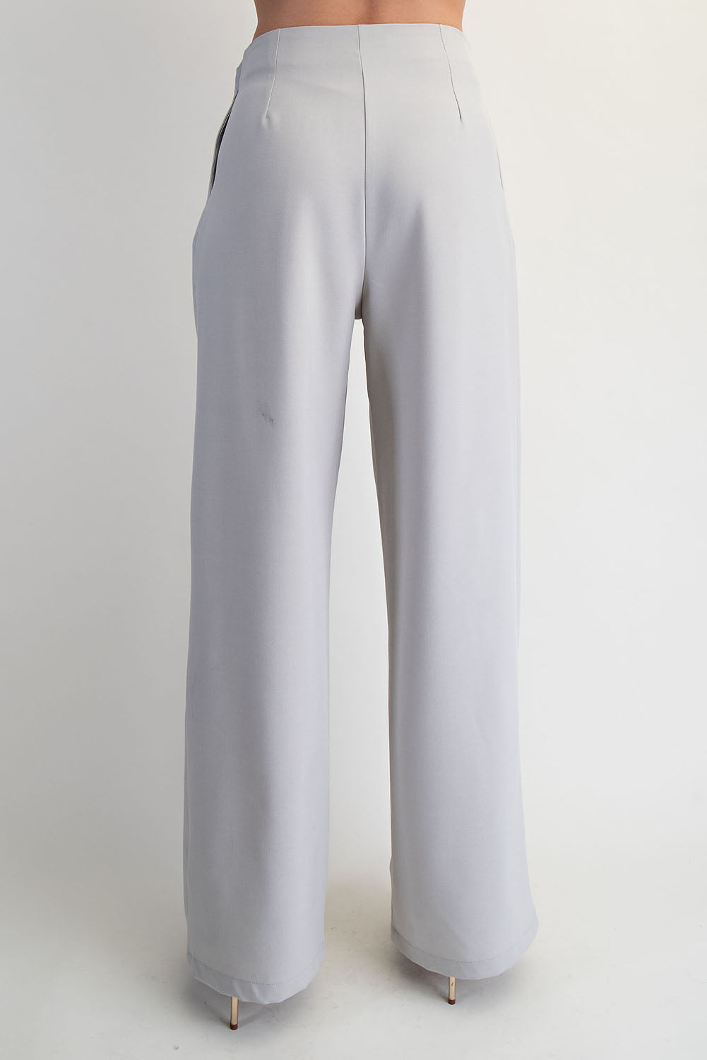 BELT DETAILED PLEATED WOVEN PANT