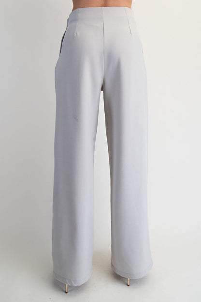 BELT DETAILED PLEATED WOVEN PANT