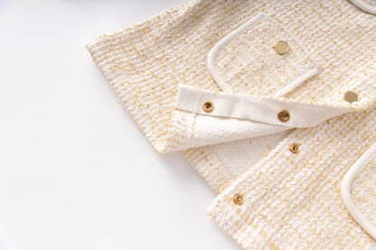 Tweed Vest & Pleated Skirt Set