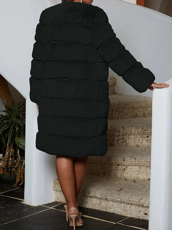 Fur Long-Sleeve Coat