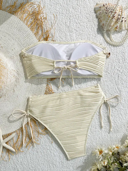 Shell-Embellished Bikini Set
